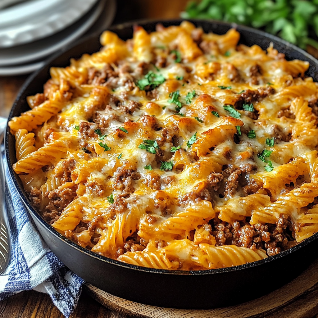 cheesy-ground-beef-pasta-skillet-cozy-dishes